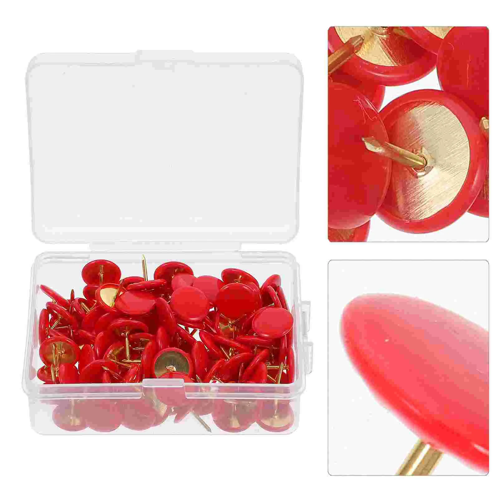 100 Pcs Push Thumbtacks Flat Tacks Colored Cute Office School Home Use Cork Board Stationery Multipurpose Hardware