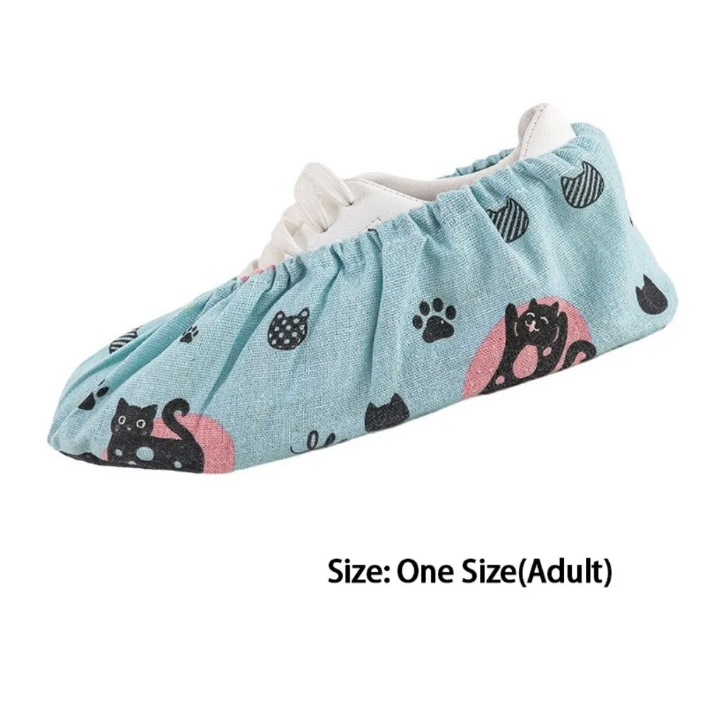 أغطية أحذية قماشية مطبوعة برسوم كرتونية مضادة للانزلاق وقابلة للتنفس وإكسسوارات أحذية سميكة قابلة للغسل #6