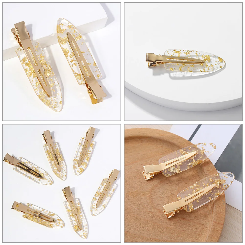 

10 Pcs Headgear No Trace Hair Clip Miss Rhinestones Metal Barrettes for Women Fine