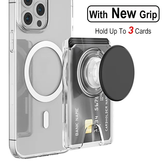 Grippopso NEUE Universal Magnetische Karte Halter Mit Silikon Griptok Für Magsafe Fall Pop Solide Brieftasche Buchse Magnet Slots Abdeckung 7