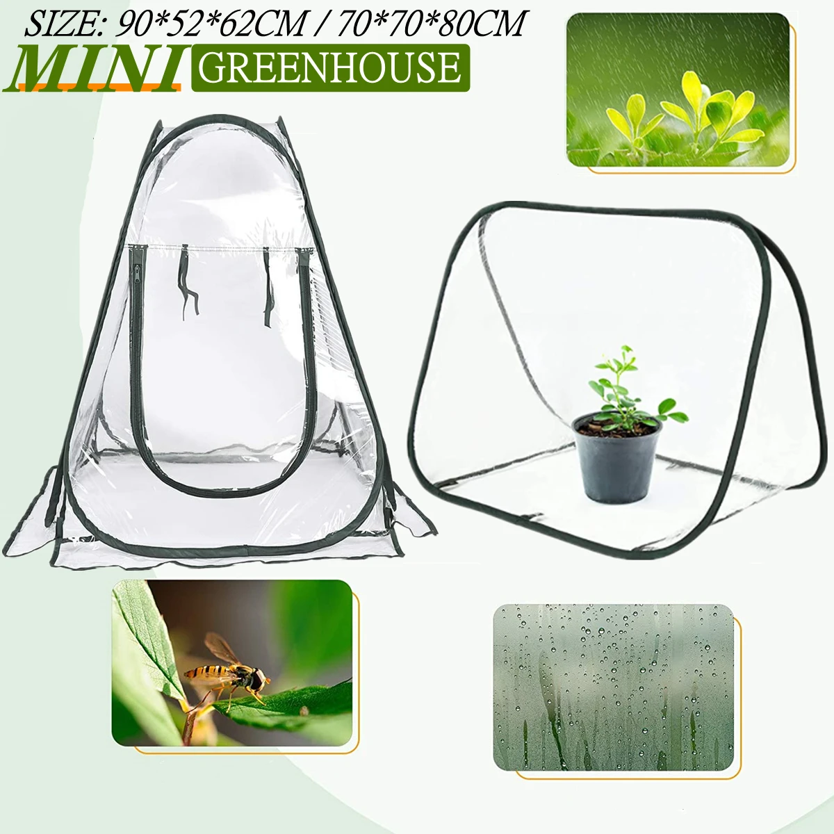 Mini Greenhouse for Outdoor Indoor Plant, Portable Pop-Up Garden Greenhouse Cover Tent, Gardening Potted Flower Plants Warm Room