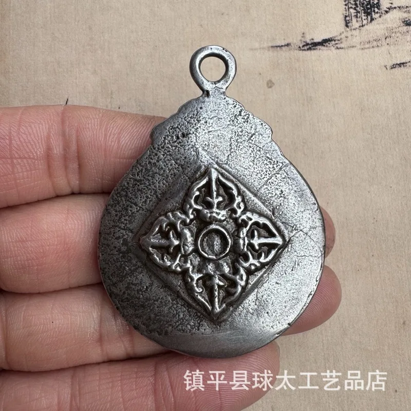 Tibetan-Style - , Vajra Scepter, Nine-Eight-Trigram Amulet, Necklace Pendant, Iron Plaque With PāKheva Bi