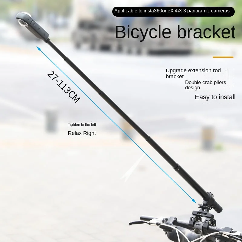 

for Insta360 X4 X3 X2 Bicycle Bracket Accessories with Invisible Selfie Stick Holder Handlebar Mount Stand Accessory