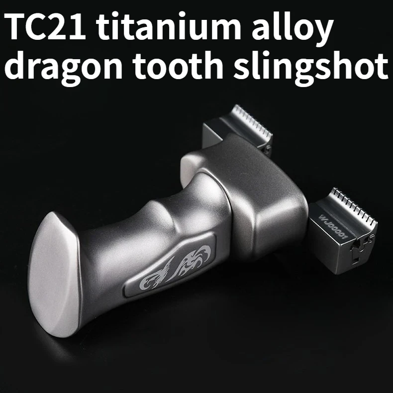 

Five Generation Dragon Tooth Fast Pressing Titanium Alloy Slingshot Outdoor Flat Leather High-precision Slingshot
