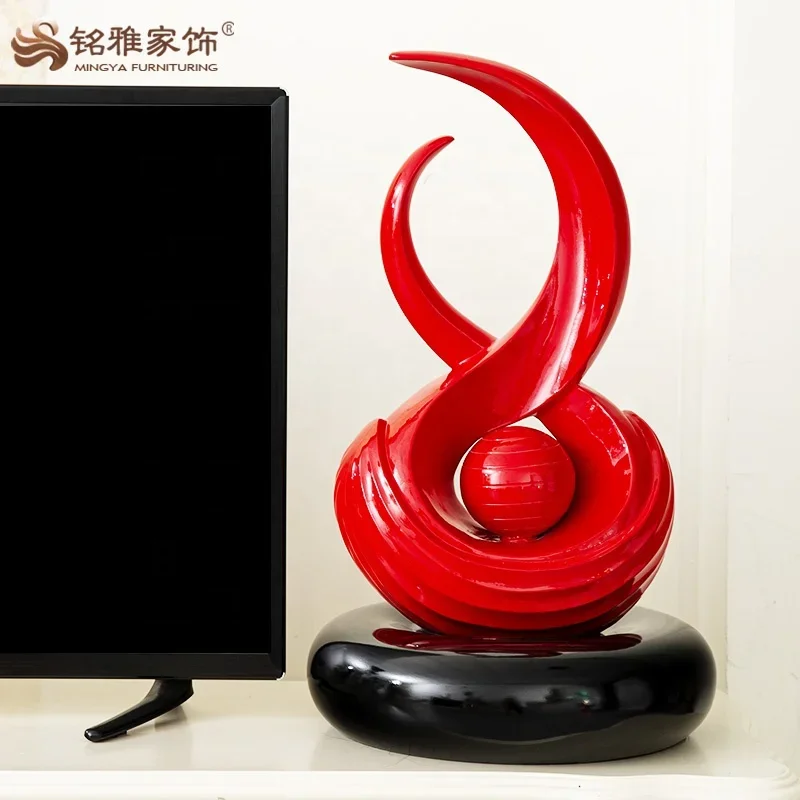 Modern Home Decor Red Statue stract Resin Sculpture Indoor Sculpture stract Art Statue