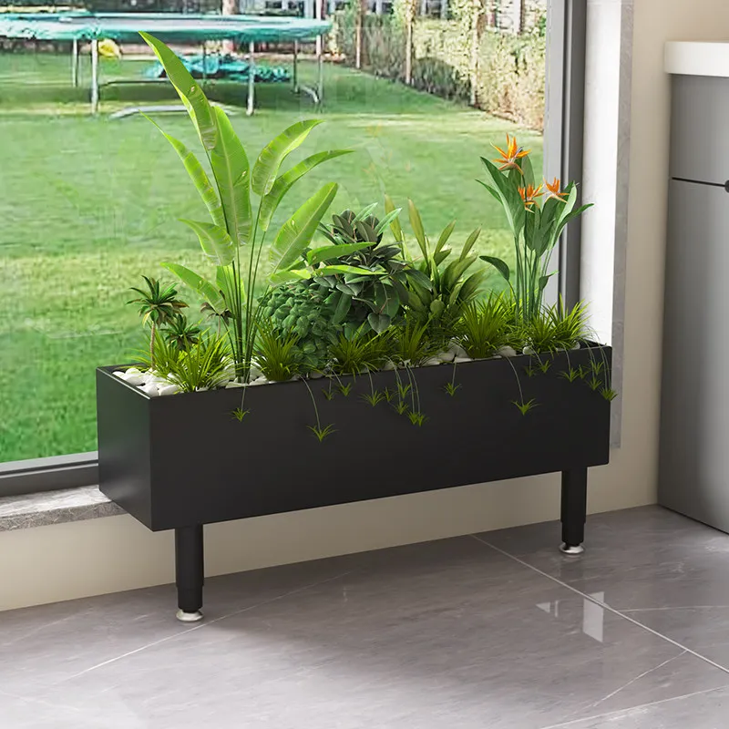 Balcony artifact floor-to-ceiling widened flower box wrought iron flower bed balcony window sill extension frame outdoor inner