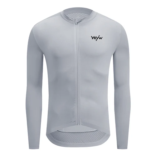 Imagen 2 del producto YKYWBIKE-Camiseta de ciclismo para hombre, camiseta ligera de manga larga para equipo profesional, camiseta para bicicleta de montaña y carretera, cremallera YKK de manga larga