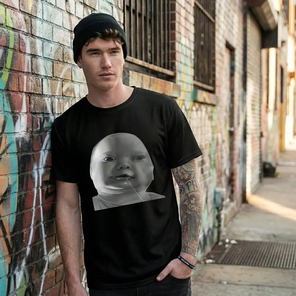 

Funny Meme Baby Face Say Your Stupid Line T-Shirt Men's Hip Hop Streetwear Short Sleeve Graphic Tee Y2K Summer Fun Casual Top