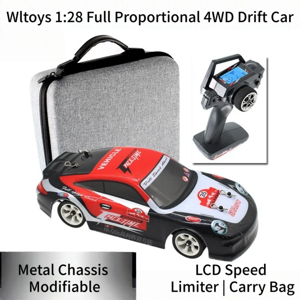 FATJAY Wltoys K969 Drift Car / K989 Rally Car 1:28 4WD RC Racing Car with LCD Speed Limiter for School Race Ready to Run