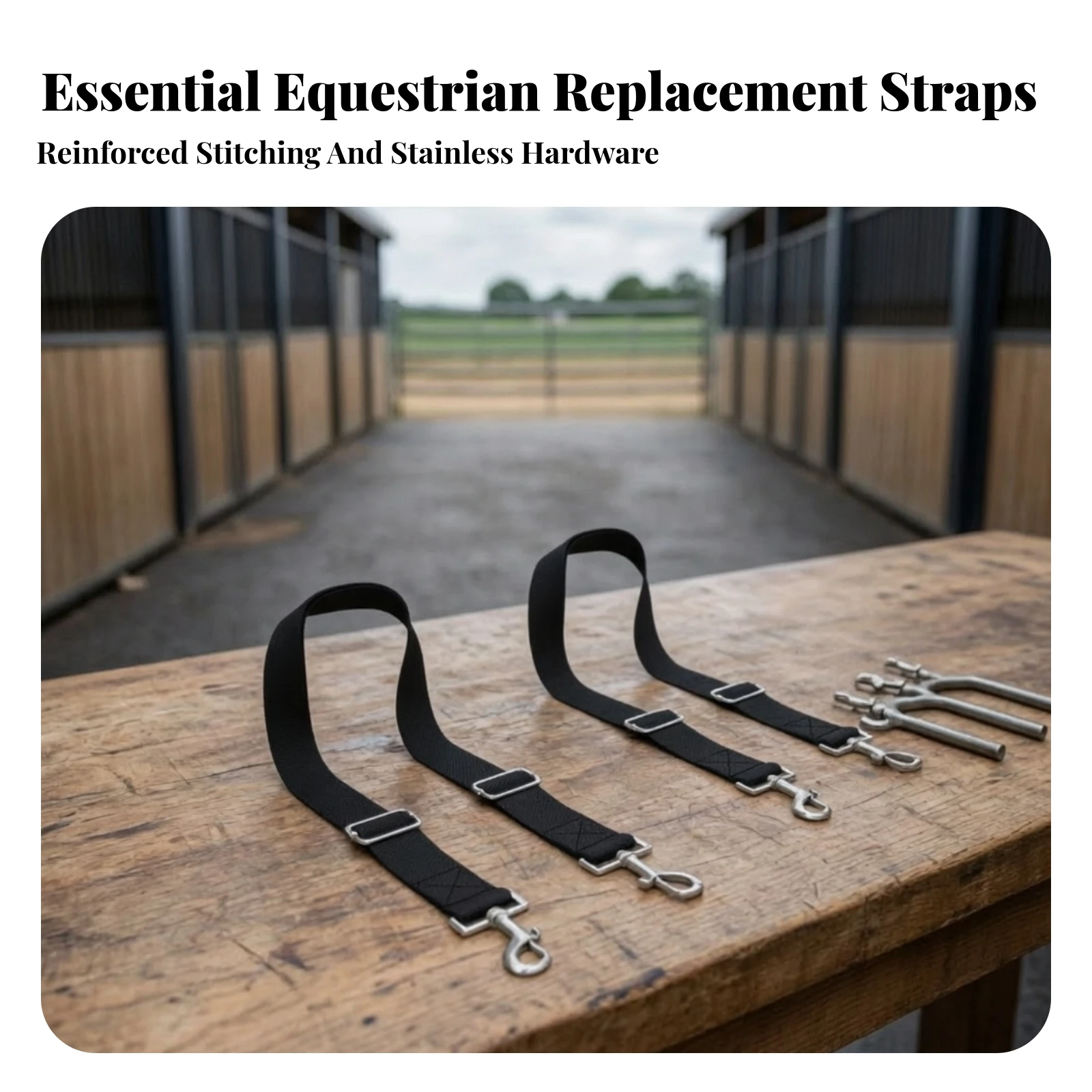 2 Pieces Horse Blanket Leg Straps Rust-Resistant Horse Blanket Leg Strap Strong Elastic for Equestrians, Turnout, Stable