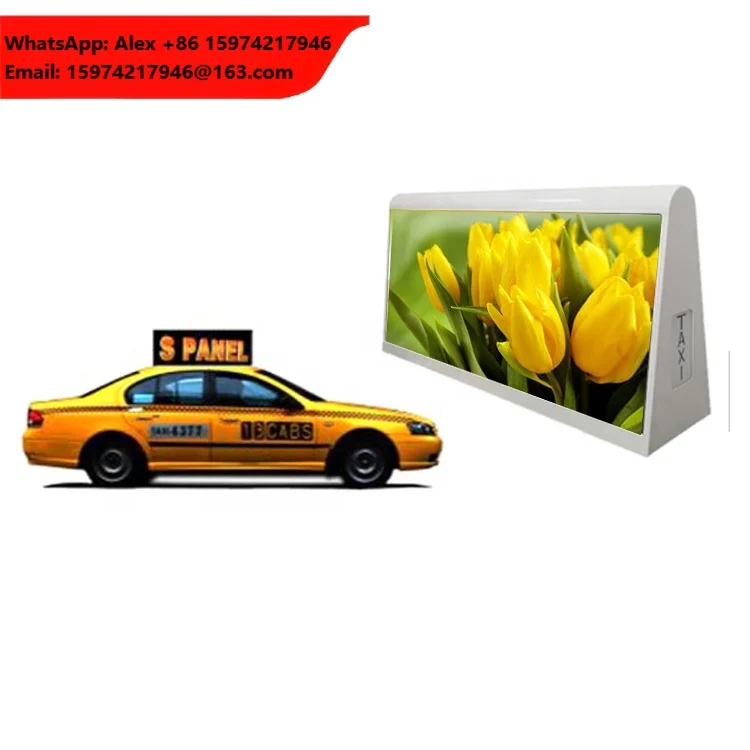 P3.33 P4 P5 Hd Full Color Outdoor Advertising Taxi Top Led Display