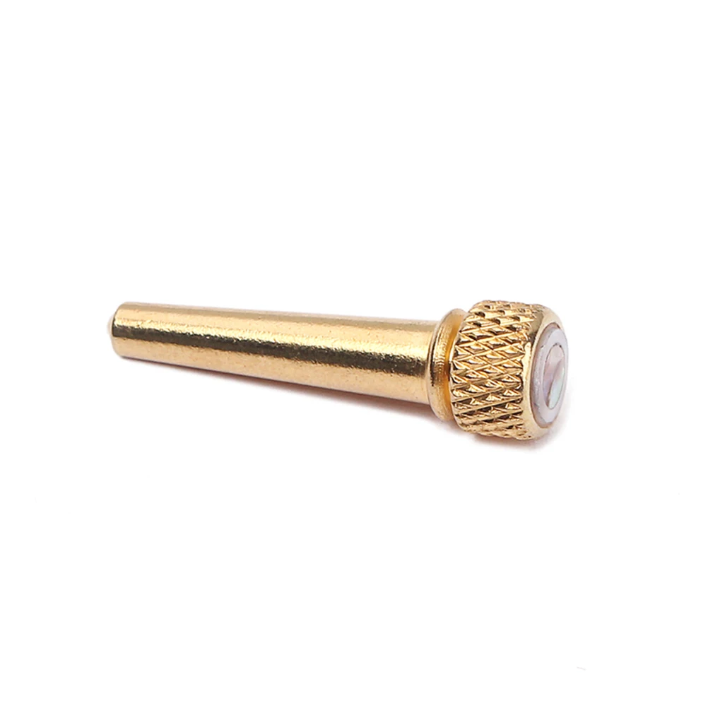 

6pcs Guitar Bridge Pins Abalone Dot Brass Circle Acoustic Guitar Replacement Parts Ebony Tone Pin Bass String Pegs Instrument