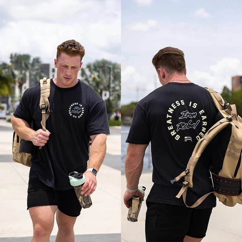 IR Rhino Loose Fitness Training Gym Leisure T-Shirt Men's and Women's Luxury Brand Top
