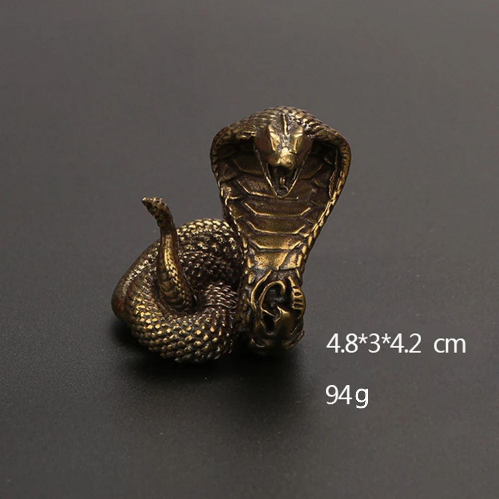 High Quality Hot Brass ornaments Home Office for mini Miniature Snake Statue Vintage 4.8*3*4.2cm Chinese Figurines