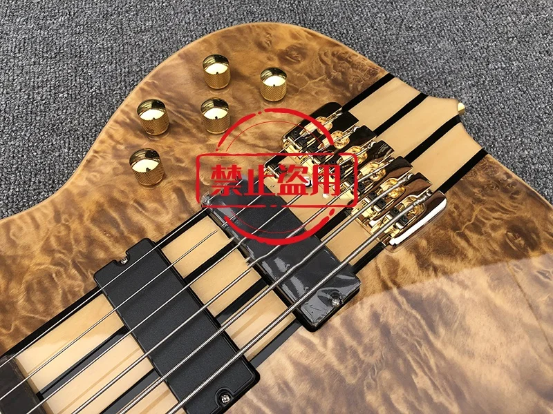 Electric Bass Guitar, 6 Strings , Top Figure, Special Solid Body, High Quality bass guitar, Active Pickup,free Shipping