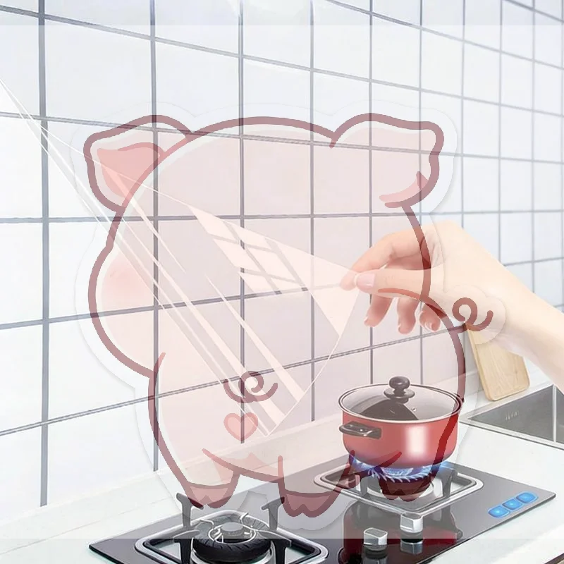 Transparent Kitchen Oil Proof Wall Sticker Heat Resistant Self Adhesive Wall Protector Film For Stove Cabinet 45/60cm*2M