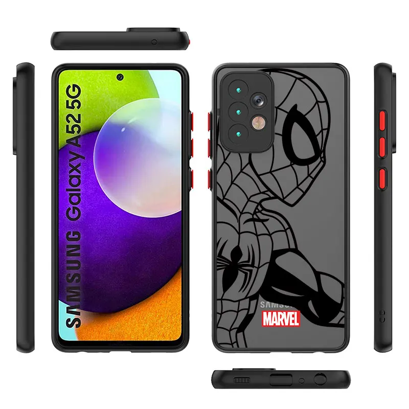 Cover Marvel Spiderman Ironman TPU Phone Case for Samsung Galaxy A73 A23 A12 A22 A33 A24 A54 A13 A34 A52 A72 A14 A32 A53 Soft