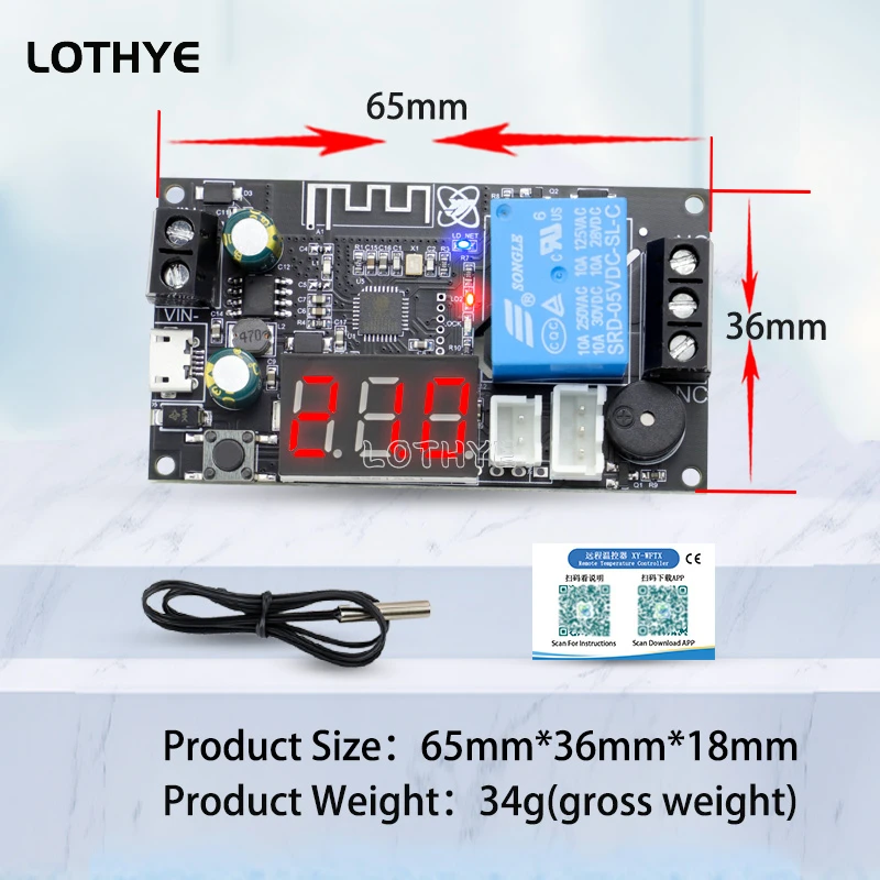 Wifi Remote Thermostaat Hoge Precisie Temperatuur Controller Module Koeling En Verwarming App Temperatuur Collection XY-WFT1 Wftx