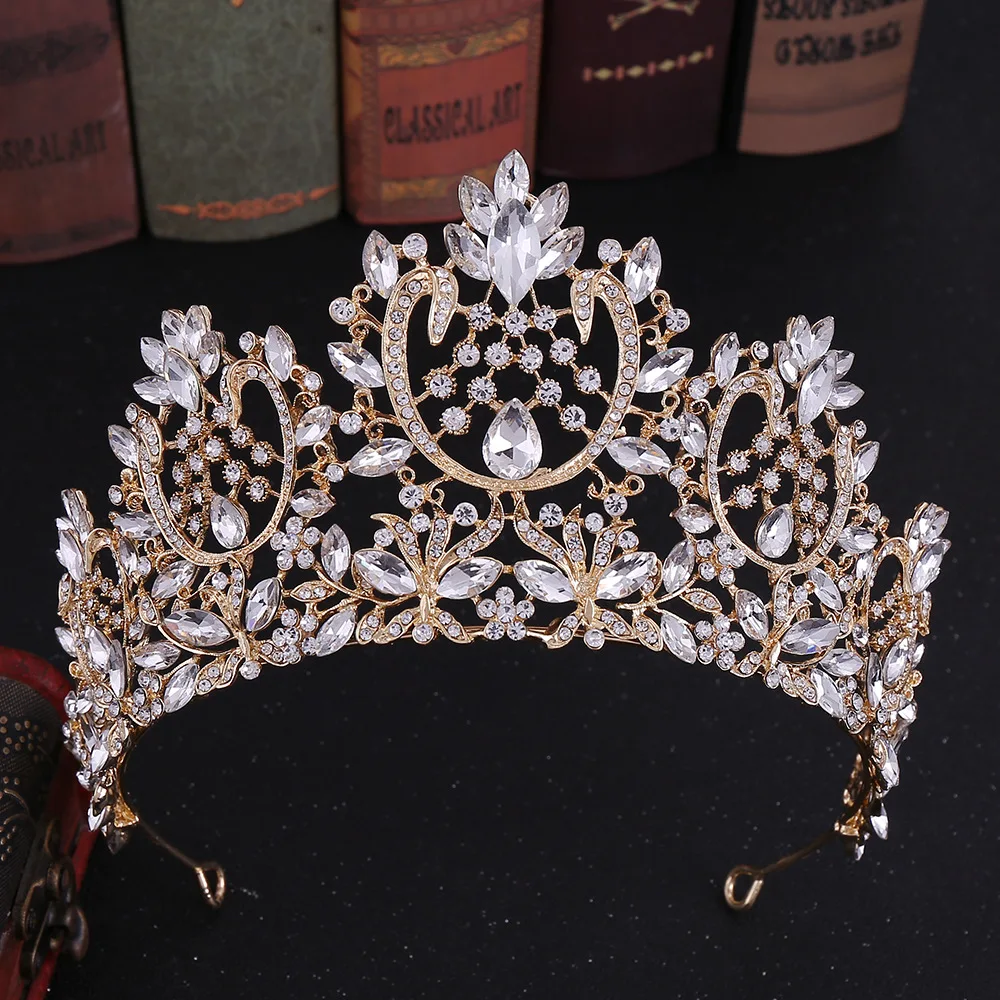 

2023 New Atmospheric Luxury European and American Retro Baroque Bride Crown Headdress Palace Queen Crown Accessories Wholesale