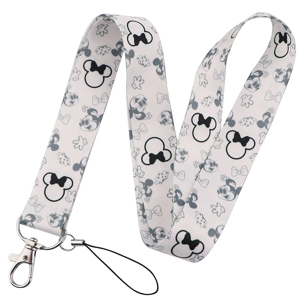 KKZ004 Mickey e Minnie Stitch Cordino per chiavi Portachiavi Porta badge ID Carta di credito Pass Hang Rope Lariat Telefono Fascino Regali