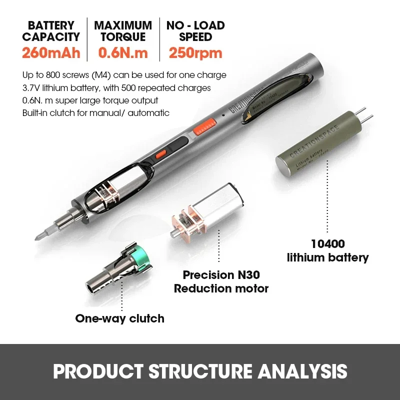 CreationSpace CS0702A/CS0802A Electric Screwdriver Set Mini Precision Screwdriver Set for Electronics Phone Camera Laptop Watch