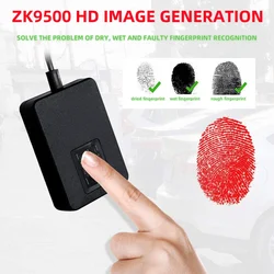 ZK9500 USB Biometric Fingerprint Scanner for PC Desktop Android Mobile, High Resolution Optical Reader with Free SDK for Develop