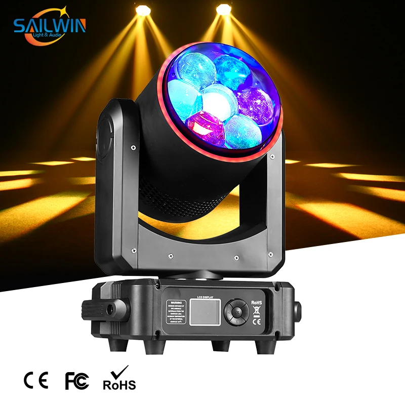 Оптовая продажа светодиодных вращающихся головок Pixel Effect Mini 7X60W Bee Eye Zoom для дискотек, клубов, мероприятий и сценического освещения