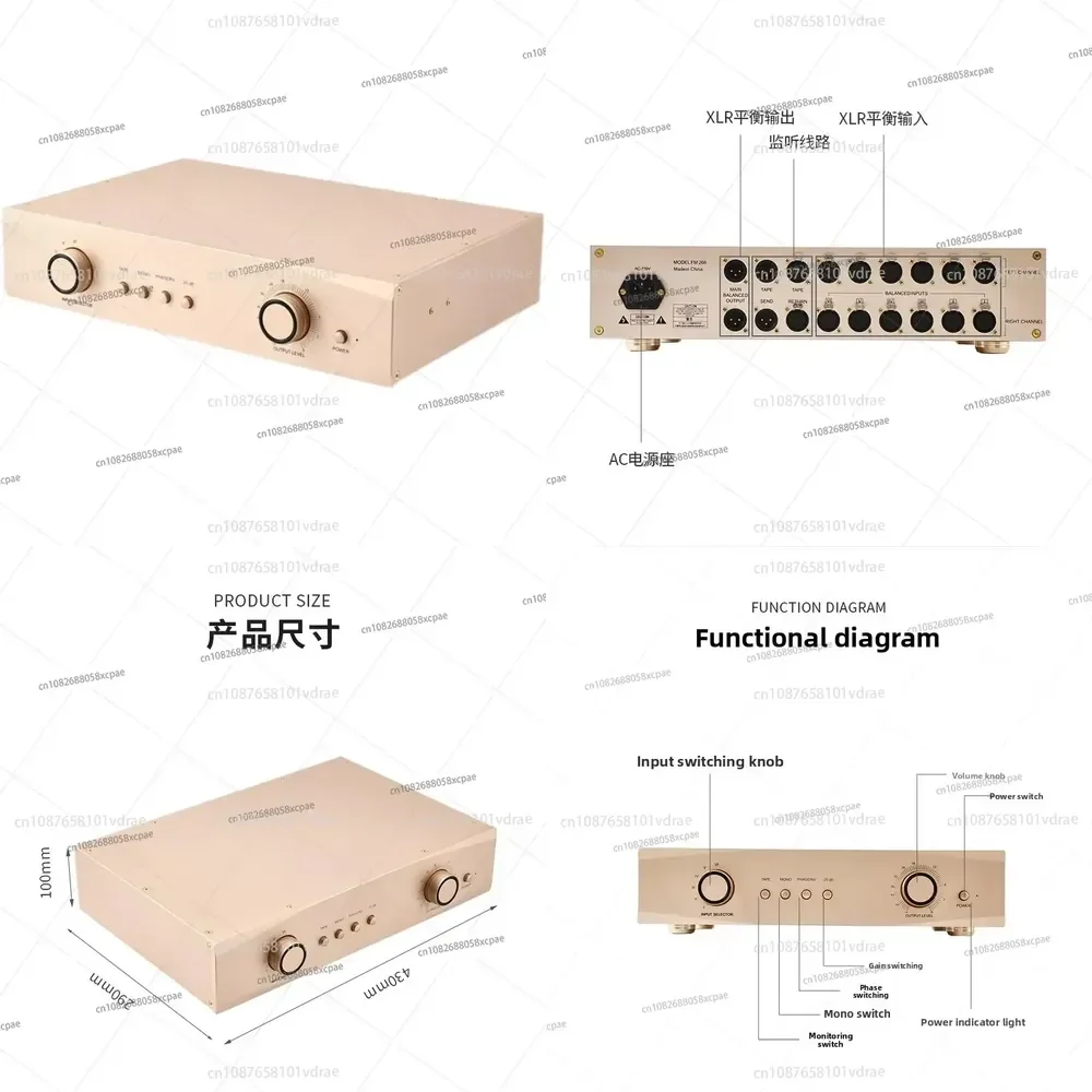 FM266 MK2 Fully Balanced Preamplifier, FM-Inspired Reference Circuit High-End Audio Pre Amp for Audiophile System