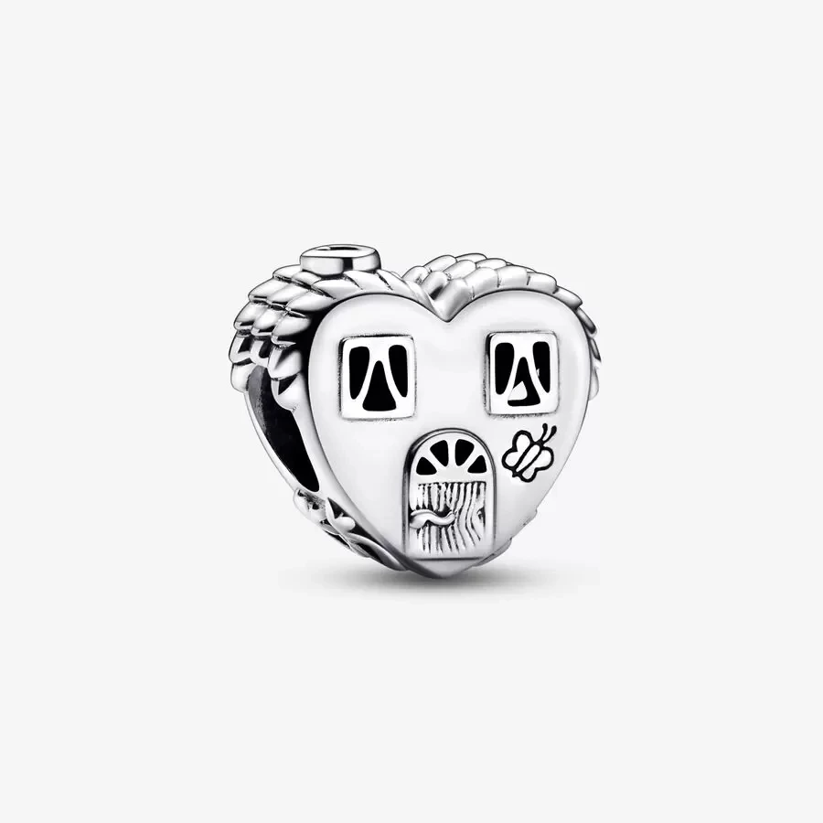 

Heart House Happy Place Charms Original 925 Sterling Silver Metal Beads Fits Pandora Bracelet Women DIY Jewelry Making Bijoux