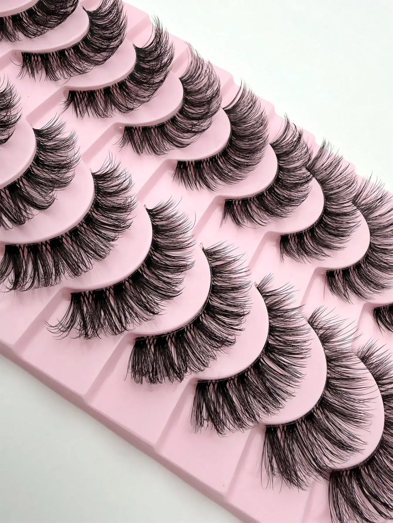 10 Paar Wimpern, natürliche künstliche Wimpern, flauschig, weich, voluminös, dramatisch, lange, gekreuzte Wimpernverlängerung, Make-up – Detail 3