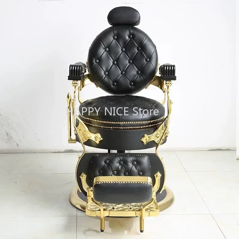 Pedicure Hair Salon Barber Chair Men's Swivel Head Old-Fashioned Barber Shaving Chair Barber Taurete Silla Luxury Furniture