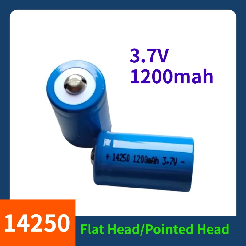 

3.7V 1200mah 14250 Rechargeable Lithium Battery with Flat Head/Pointed Head