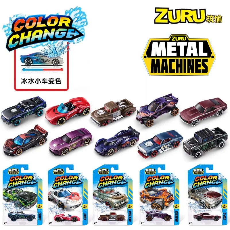 

ZURU Metal Machines Color Change Racing Car Model 1:64 Collectible Alloy Race Car Toys 3-Piece Random Style Set Boys Gift