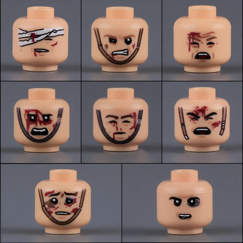 الجنود العسكريين الشكل إصابة الوجه التعبير رئيس أجزاء بنة كامو المحارب خوذة حبل الوجه الأشعة فوق البنفسجية لعبة الطوب المطبوعة