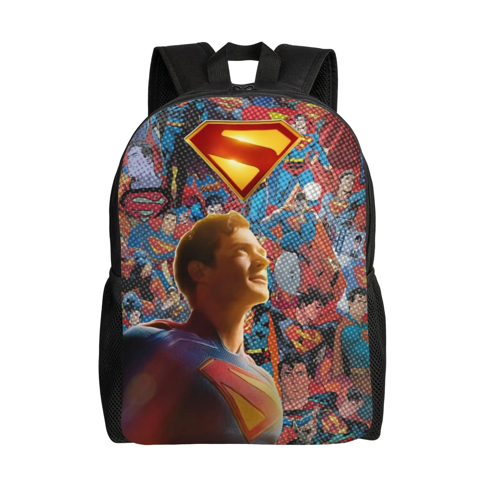 Back to school season Superman Comic Collage Hero Portrait Rucksack  College Student Snack Storage Backpack