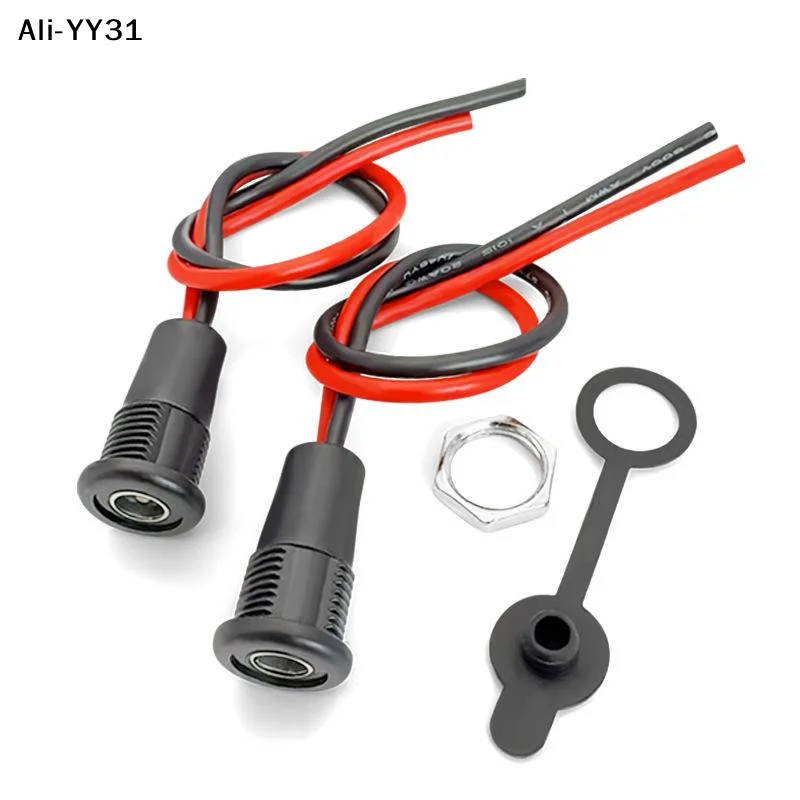 【TG16】1Pc 2026 New Waterproof Charging Female Socket Power Plug Connector DC 5521/5525 With Cable External Screw Thread
