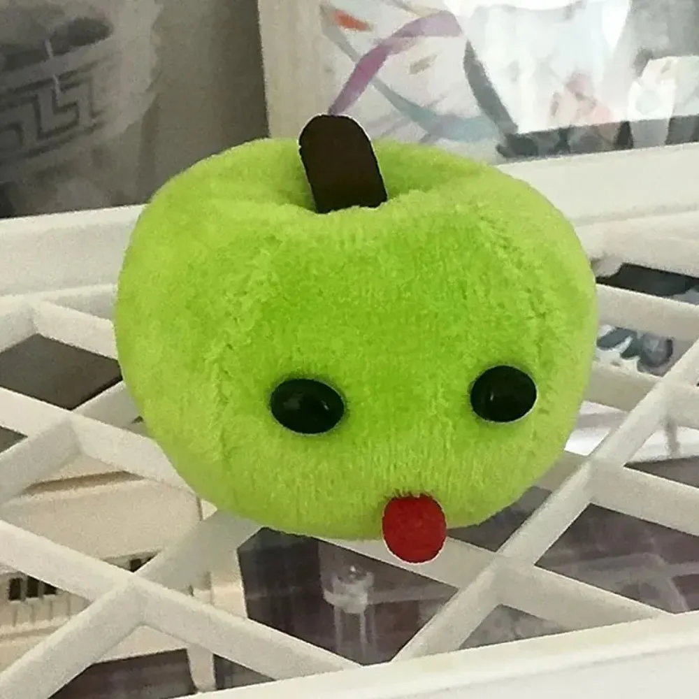 Melancholic Tongue Sticking Out Apple Pendant Keychain Ugly Cute Abstract Plush Toy Key Chains Funny Backpack Pendant Keyring