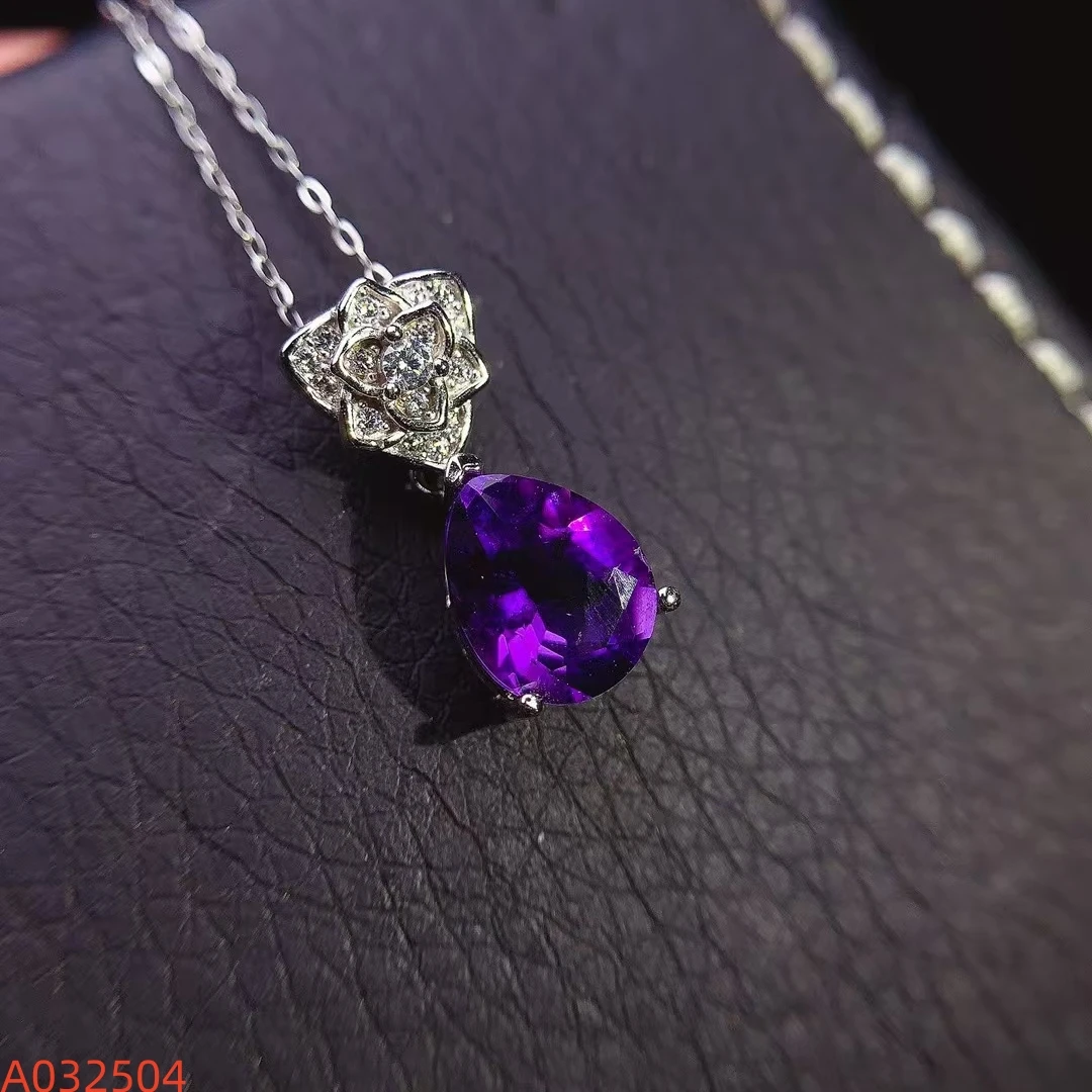 KJJEAXCMY Women's Pendant| New Natural Amethyst silver plated , high clarity Full of brilliance dazzling and eye-catching