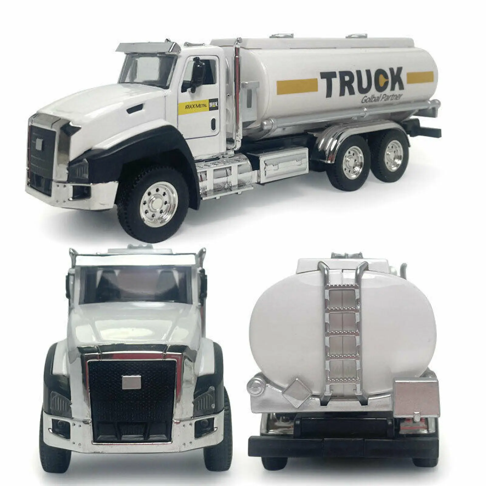 1:50 Alloy Oil Tanker Truck Model Toy Diecast Pull Back Openable Door Kids Gift Home Office Decoration