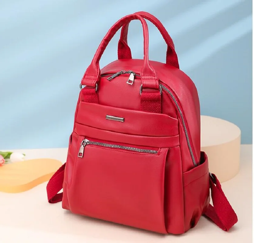 Hot Sale Women Korean Fashion Soft Leather Travel Backpack Large Capacity Shoulder Bags Ladies Casual Totes School Bag Backpacks