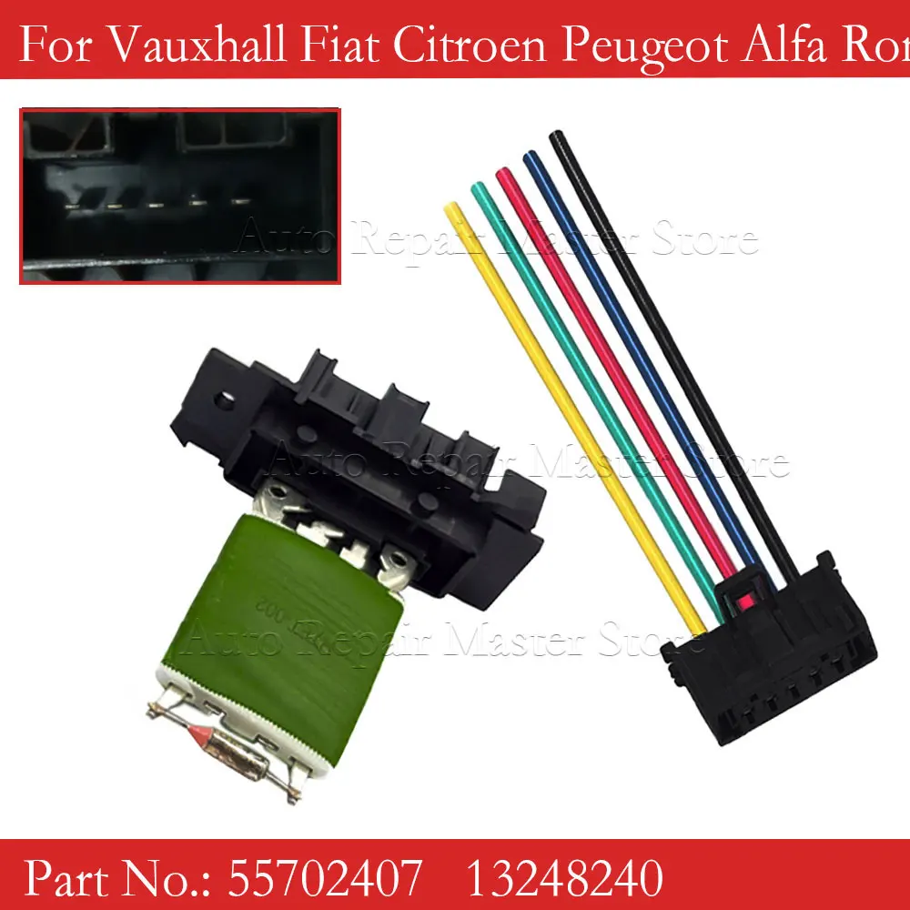

Car Heater Motor Blower Resistor 77364061 For Citroen Peugeot Alfa Romeo Jumper Boxer Fiat Ducato 13248240 6845796 6450.XR