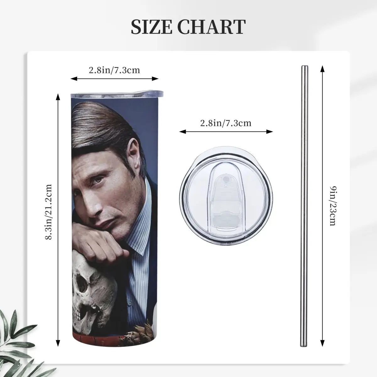 Hannibal Mads Mikkelsen Horror Movie Merch Stainless Steel Tumbler Vacuum Insulated Mug Thermal Cold Cups Straws With Lid 20oz