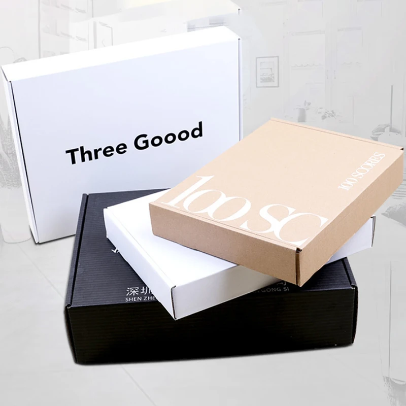 100x Customized Logo White Large Gift Box Custom Paper Box Personalized Cardboard Shipping Box for Clothes T-shirt