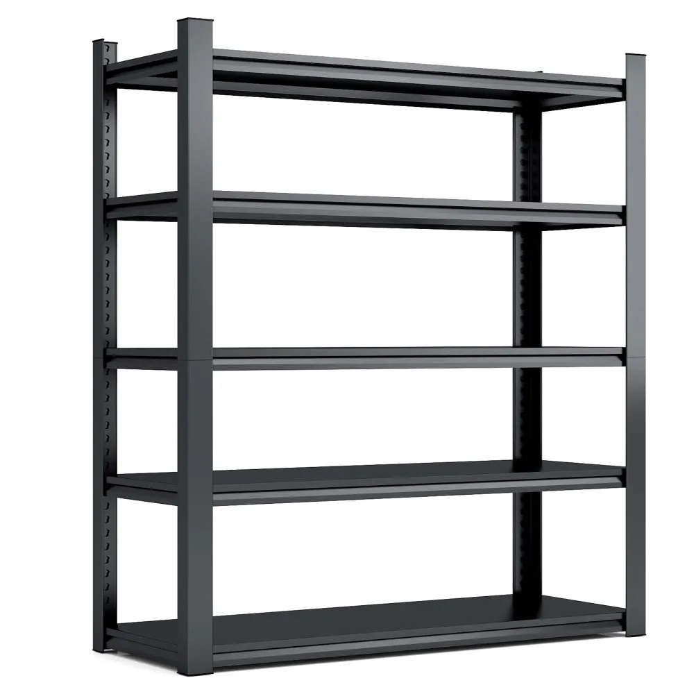 H 5-Tier Metal Shelves, 2000LBS Heavy Duty, Adjustable Garage Shelving, Industrial Storage Unit, 47.2