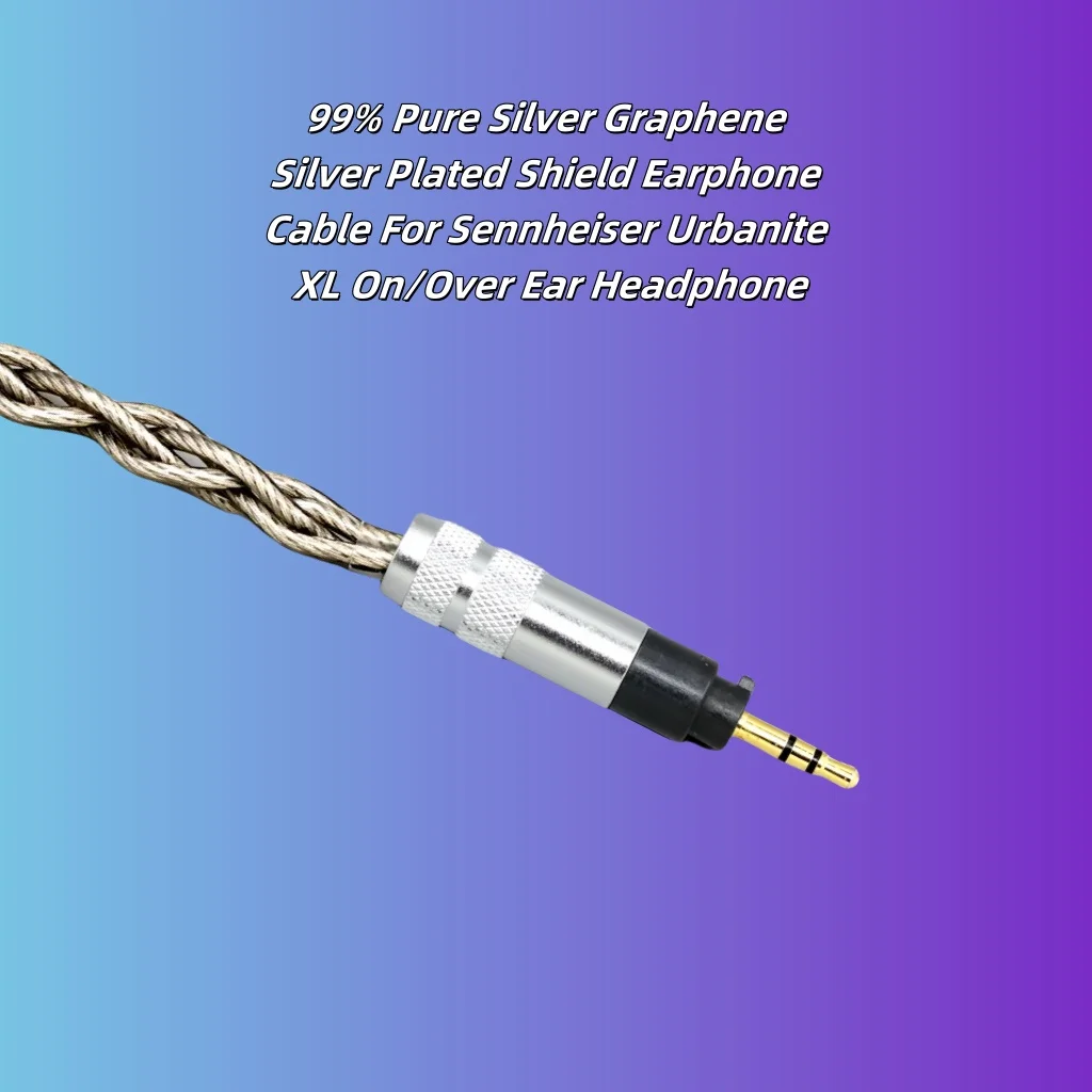 99% Pure Silver Shield Graphene Silver Plated Earphone Cable For Sennheiser Urbanite XL On/Over Ear Headphone 7962