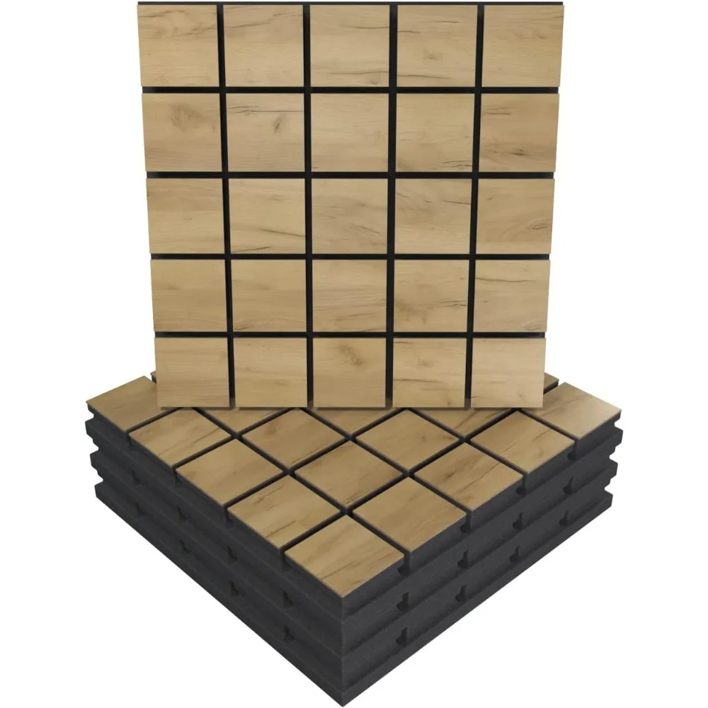 

(4 Pack) — Sound Absorption-Diffuse Acoustic Panel «Grid» | 19.7''x19.7''x2.1" | High Density Foam | Absorption - Diffusion