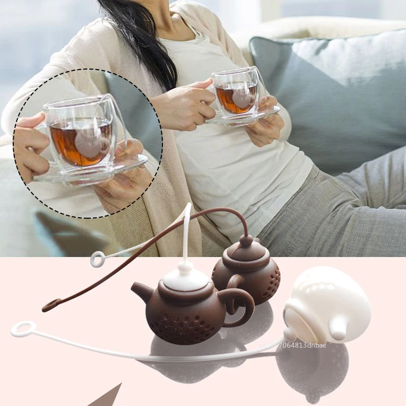 Silicone Teapot-shape Tea Infuser Repeatable Strainer Tea Bag Leaf Filter Diffuser Teaware Creative Gadget Teapot Accessories