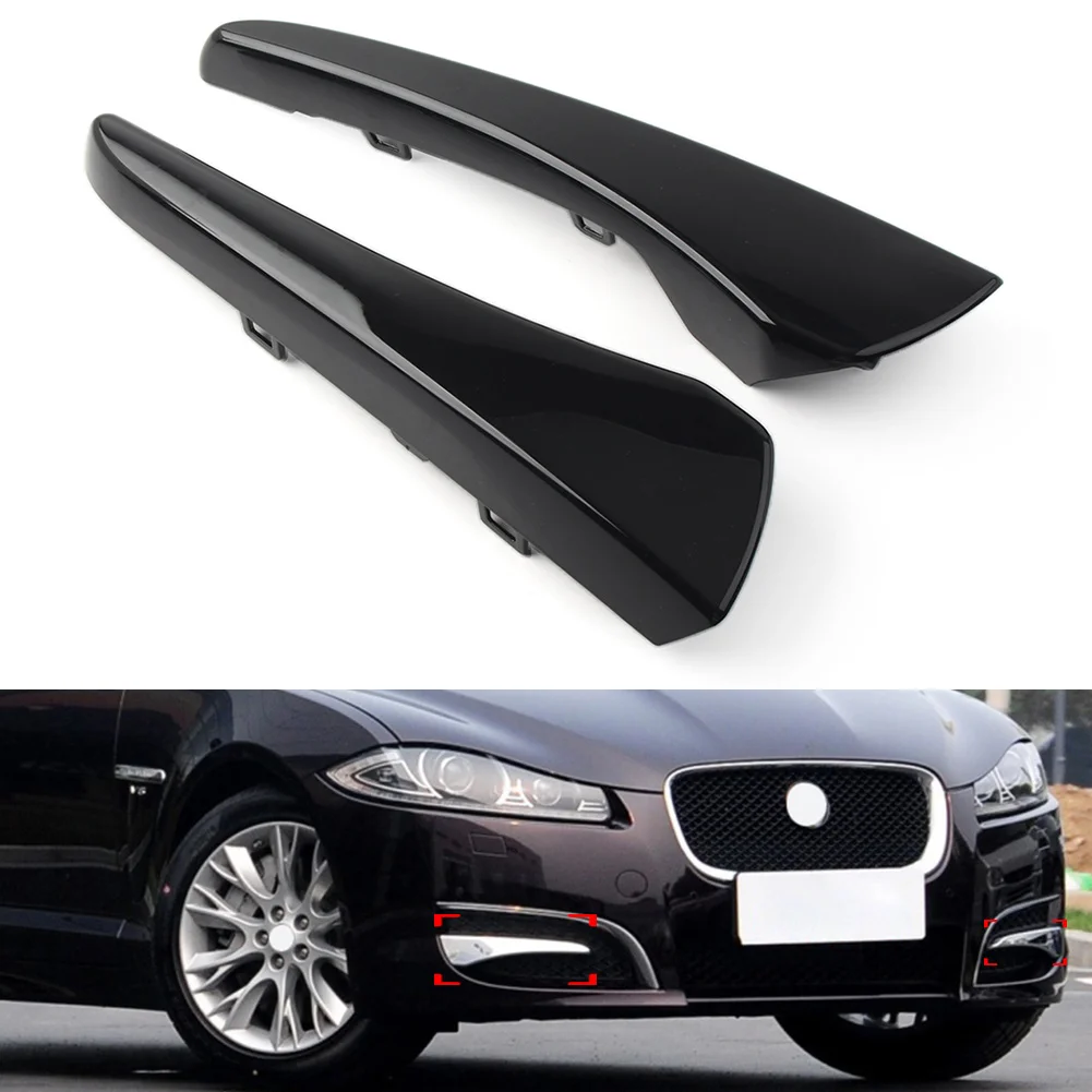 1Pc New Glossy Balck Front Bumper Lower Insert Cover Molding Trim For Jaguar XF 2012 2013 2014 2015