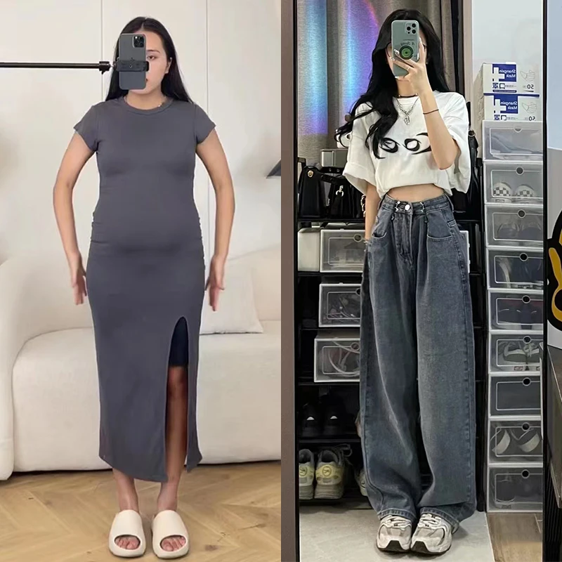 

Ретро High Street Широкие джинсовые джинсы Женские осенние прямые длинные брюки больших размеров Dad Sle Повседневные прямые джинсы