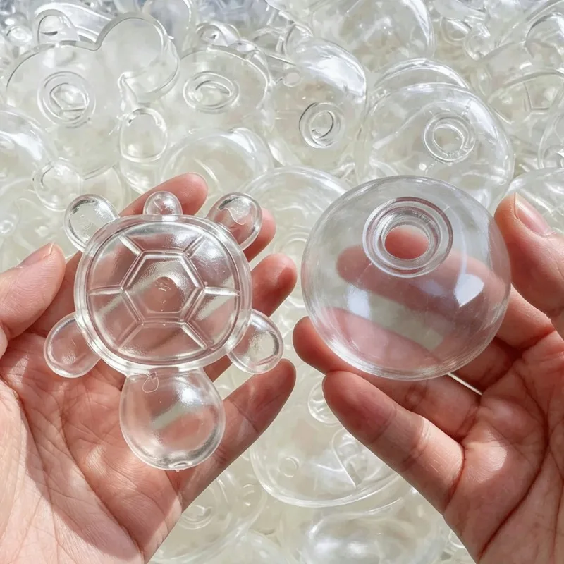 Clear TPR Empty Squeeze Ball Skin Casting Mold Round &Turtle Shape DIY Toy Making Shell Elastic Blank Mold for Stress Relief Toy